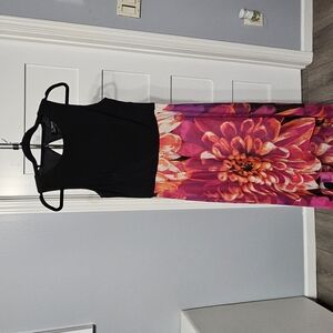 Black and Floral Maxi Dress